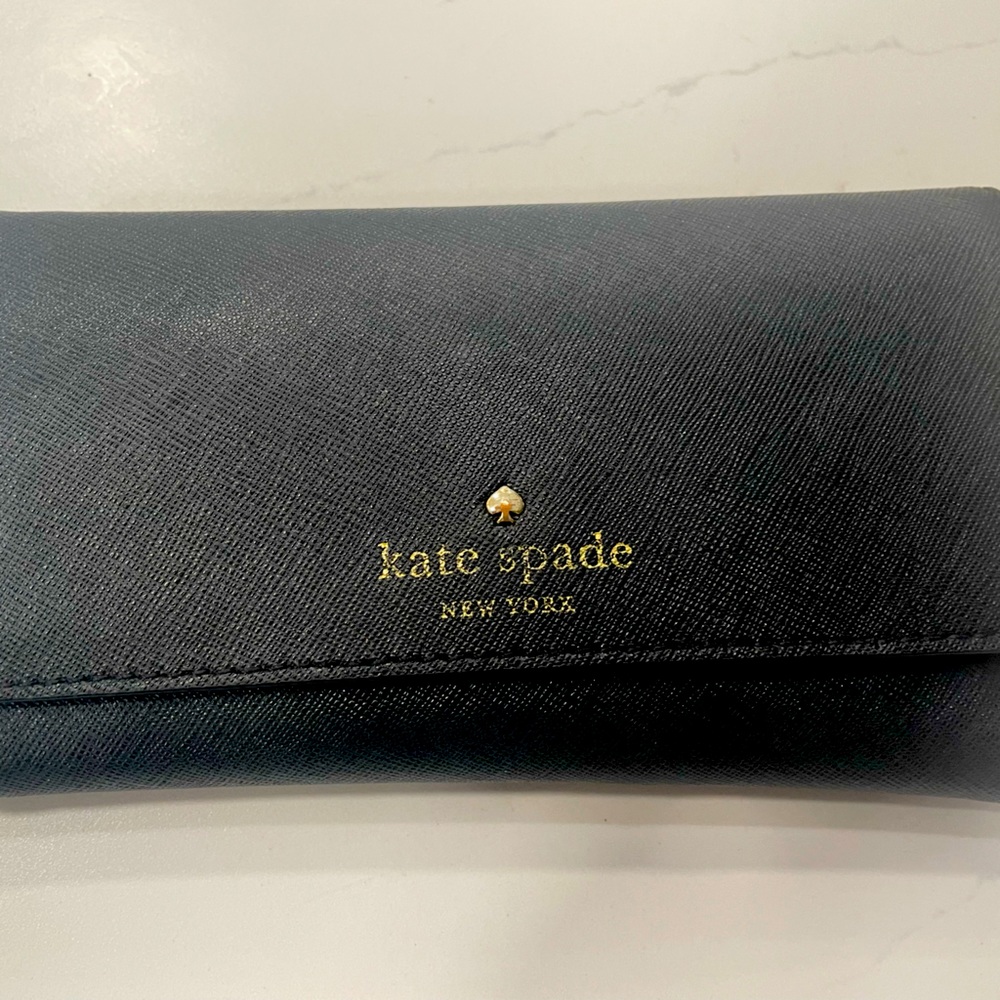 Kate Spade Trifold Wallet with Polka Dot Fabric Lining
